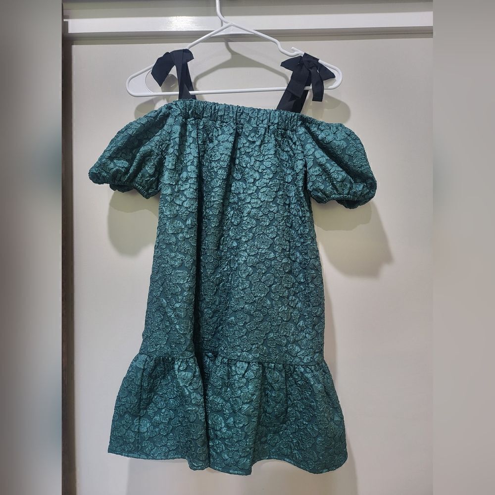 GB Girls Tunic/Mini Dress off the shoulder puff sleeve NWT size Large Teal